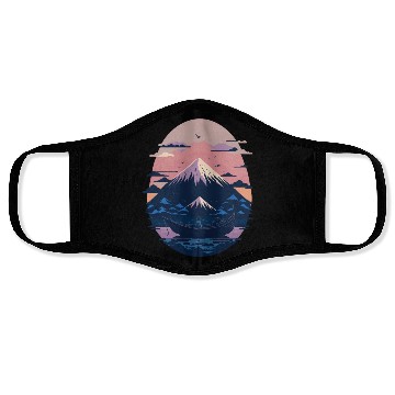Discover Serene Mount Fuji Sunset Peaceful River Scenery Face Masks