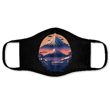 Discover Serene Mount Fuji Sunset Peaceful River Scenery Face Masks