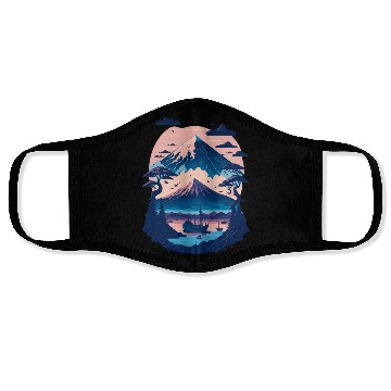 Discover Serene Mount Fuji Sunset Peaceful River Scenery Face Masks