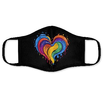 Discover Love is Love: LGBT Rainbow Heart for All Face Masks