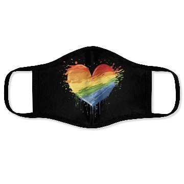 Discover Love Conquers All: LGBTQ+ Rainbow Heart Embracing Face Masks
