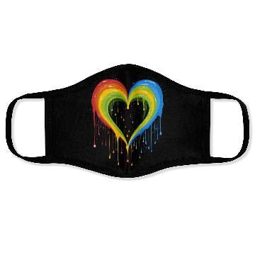 Discover Love is Universal: LGBTQ+ Rainbow Heart, Face Masks