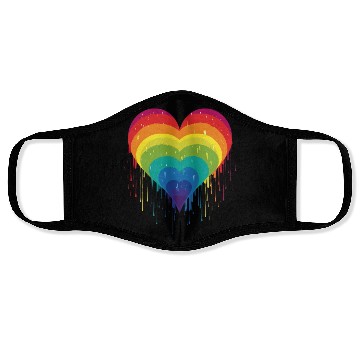 Discover Queer & Loving It: LGBT Rainbow Heart, Supporting Face Masks