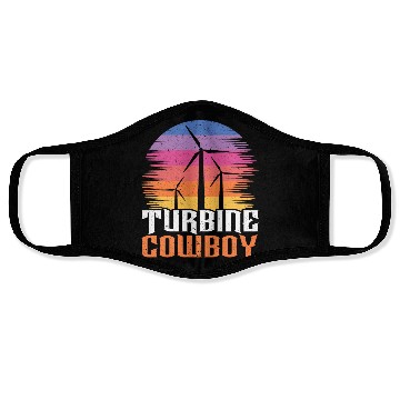 Discover Turbine Cowboy Wind Renewable Energy Windmill Face Masks