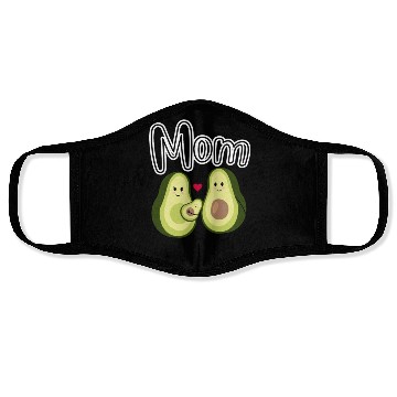 Discover Cute Avocado Family Mom Design Face Masks