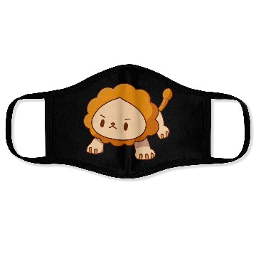 Discover lion pushups kawaii pissed angry without a mat Face Masks
