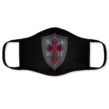 Discover Deus Vult Cross on Shield Face Masks
