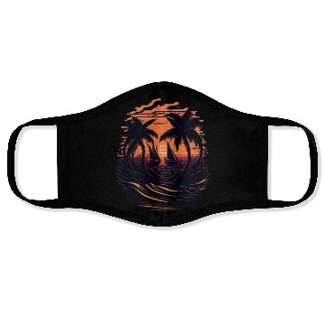 Discover Sunset on the beach Face Masks