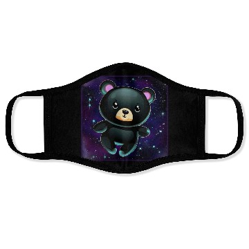 Discover Black Bear In Space Face Masks