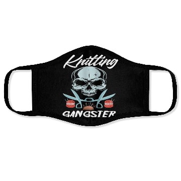 Discover Funny Knitting Gangster Quote Knitting Lover Face Masks