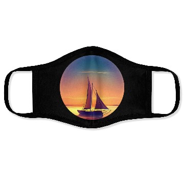 Discover Sailboat sunset design Face Masks