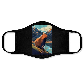 Discover Capybara Nature Capibara Face Masks