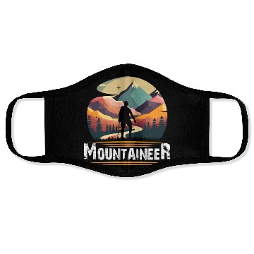 Discover Mountaineer Mountains climbing Hiker Wanderlust Face Masks
