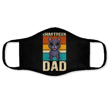 Discover Chartreux Dad Cat Owner Face Masks