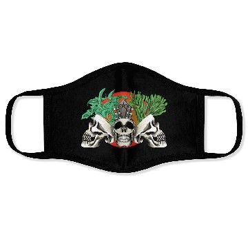 Discover Skull Plant of the blood moon night light Face Masks