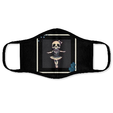 Discover Cute skull ballet with flowers Face Masks