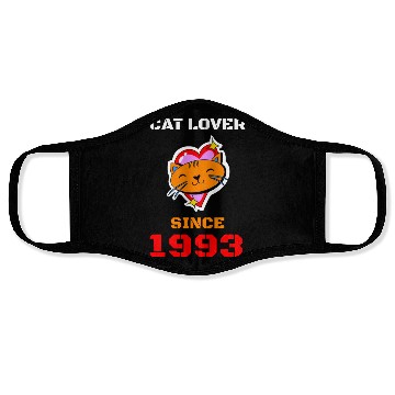 Discover Cat lover since 1993 Face Masks