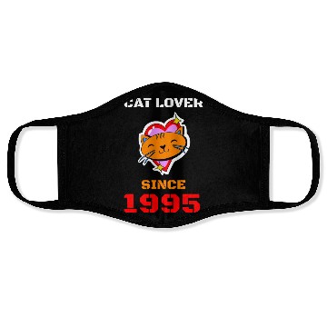 Discover Cat lover since 1995 Face Masks