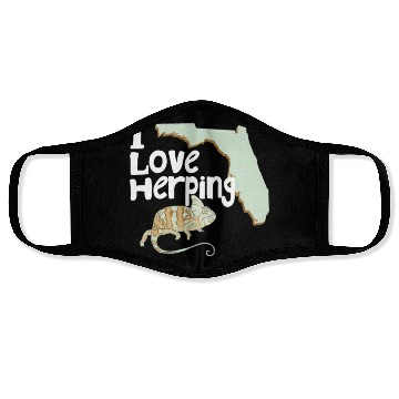 Discover Florida Chameleon I Love Herping Face Masks
