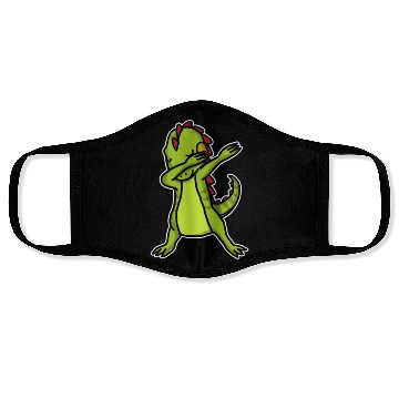 Discover Funny Dabbing Iguana Dab Dance Reptile Lover Face Masks