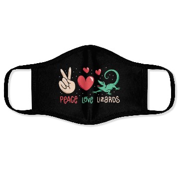Discover Peace love lizards cute lizard lover quote Face Masks