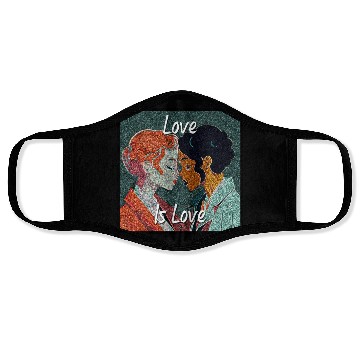 Discover Love Is Love - colorful graphic Face Masks