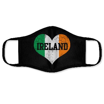Discover Ireland Flag Heart Irish St Patrick s Day Face Masks