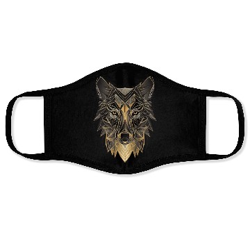 Discover Geometric wolf head Face Masks