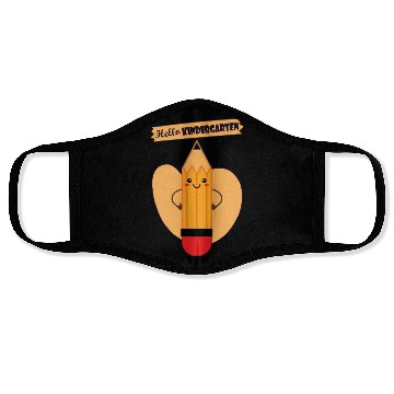 Discover HELLO KINDERGARTEN - A Pencil has a heart Face Masks