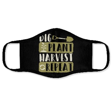 Discover Dig Plant Harvest Repeat Local Farm Lover Funny Face Masks