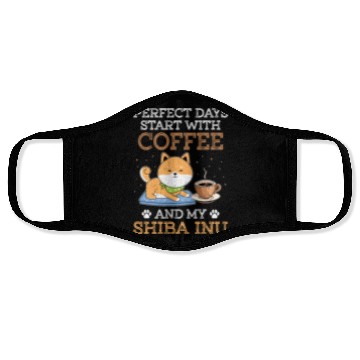 Discover Shiba Inu Dog Lover Puppy Breeder Coffee Drinker Face Masks
