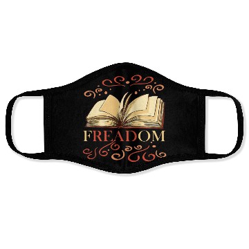 Discover Freadom book lover book worm reading librarian Face Masks