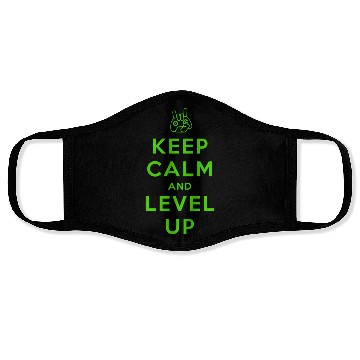 Discover keep calm and level up Face Masks