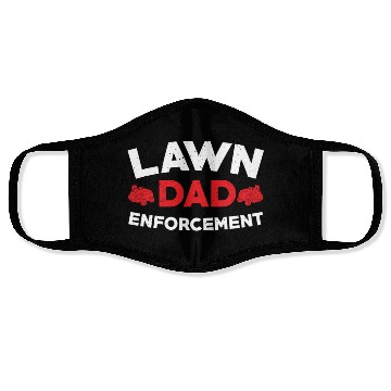 Discover Lawn Enforcement Dad Outfit Cutting Grass Face Masks