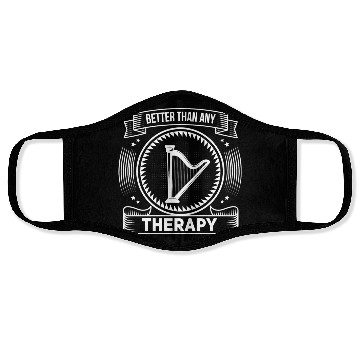 Discover Funny Harp Player Harp Saying Face Masks