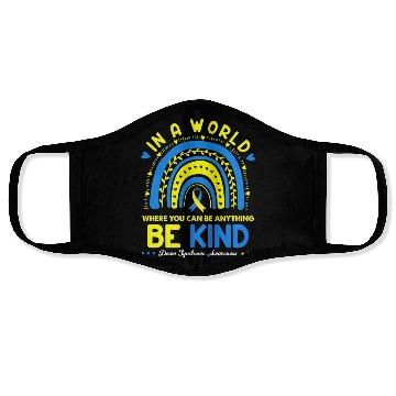 Discover Be Kind Down syndrome Awareness October Teacher Face Masks