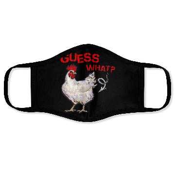 Discover Funny Guess What Chicken Butt Farmer Chicken Buffs Face Masks
