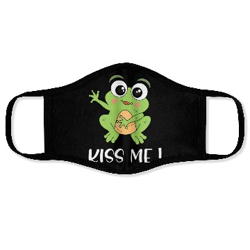 Discover Cartoon Kids Frog I Kiss Me Frog Motif 1 Face Masks