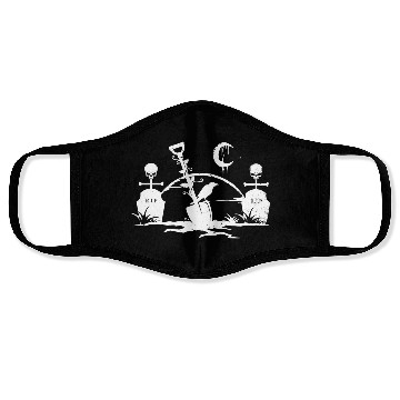 Discover Gothic Graveyard Vintage Crow Lover Skull Fanatic Face Masks