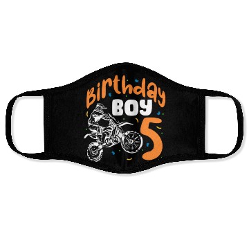 Discover Birthday Boy 5, 5th Birthday Dirt Bike Face Masks