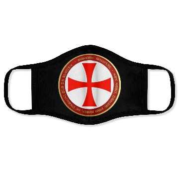 Discover Knights templar cross shield Face Masks