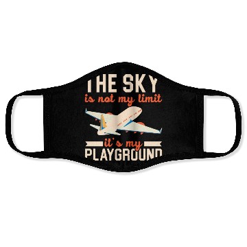 Discover Airplane Plane Pilot Aviator Sky Flight Instructor Face Masks
