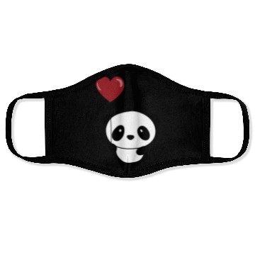 Discover Cute Chibi Panda Valentine Balloon Heart Face Masks