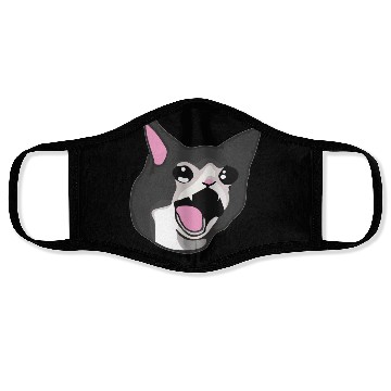 Discover Yamero Crying Screaming Cat Meme Cute Japanese Face Masks