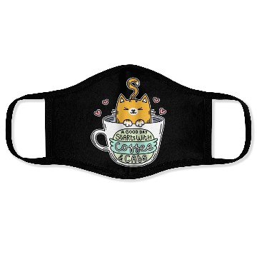 Discover Orange Cat Women Cat Lover Coffee Cats Face Masks
