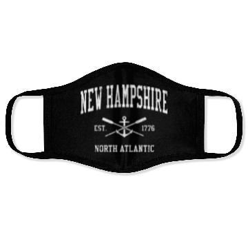 Discover New Hampshire Crossed Oars Boat Anchor Sports Face Masks