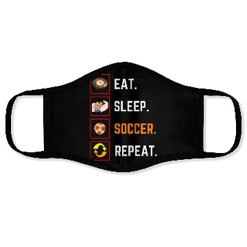 Discover Funny Eat Sleep soccer Repeat Gift Face Masks