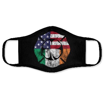 Discover St Patricks Day Firefighter Irish American Flag Face Masks