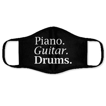 Discover Piano. Guitar. Drums. in White Face Masks