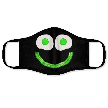 Discover Funny Green Eggs Smile Face Ham Face Masks